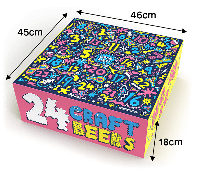 craft beer box with dimensions